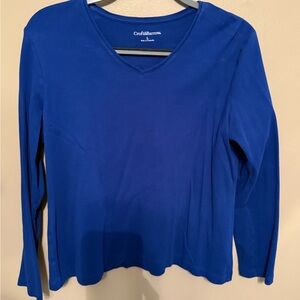 Croft & Barrow Women's Vibrant Blue Long Sleeve Top